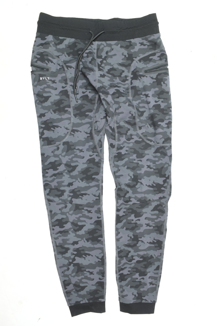 BYLT Elite Joggers Mens Large Black Camo Pull-On Drawstring Athletic Fit Stretch